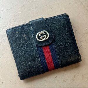 Vintage Gucci Accessory Collection Black Leather Card Holder wallet